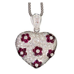 Ruby & Diamond Heart Locket