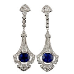 Colgantes Estilo Deco Diamante y Zafiro