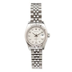 Rolex Stainless Steel Lady Datejust Wristwatch, Diamond Indexes