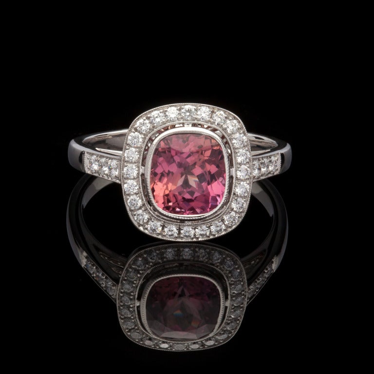  1.98ct Saphir Padparadscha Naturel & DIamond Ring Pour femmes 