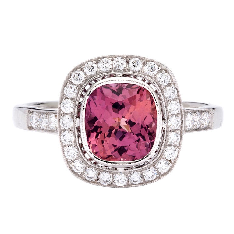 1.98ct Saphir Padparadscha Naturel & DIamond Ring