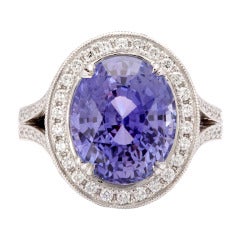 9.36ct Natural Violet Sapphire & Diamond Ring