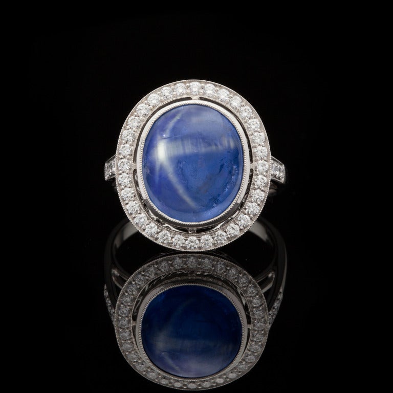 genuine blue star sapphire ring