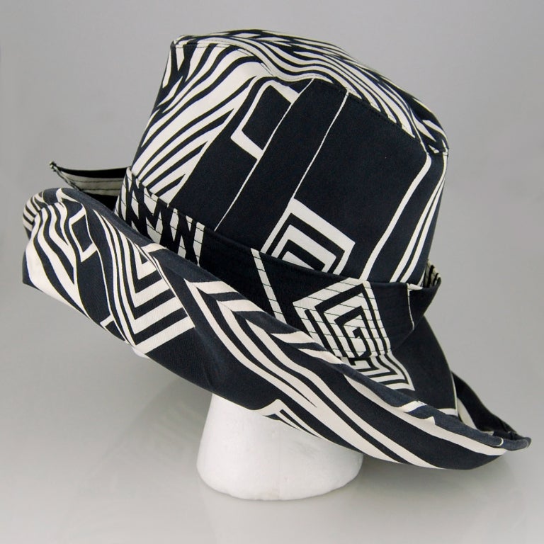 Stephen Jones Geometric Printed Cotton Hat 1