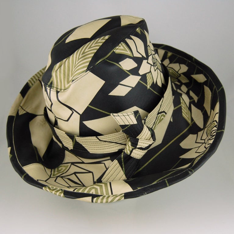 Stephen Jones Geometric Printed Leather Hat 2