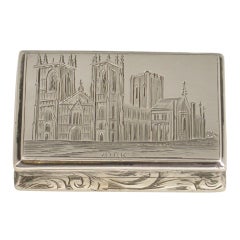 Victorian Silver Engraved 'York Minster' Vinaigrette