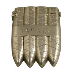 Victorian Novelty Silver Havana Cigar Vesta Case