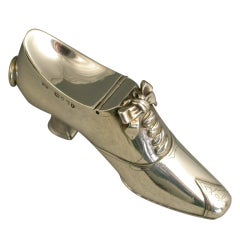 Novelty Silver Registered Design Shoe Bonbonniere & Seal