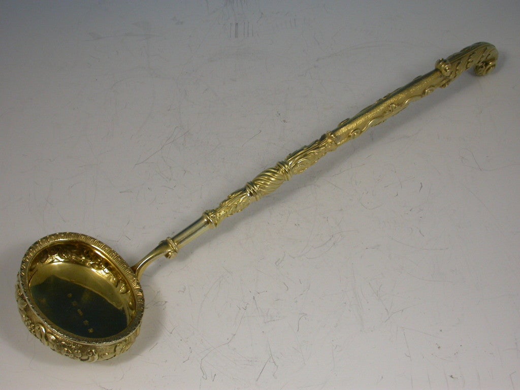 Fine George III Presentation Silver Gilt Punch Ladle