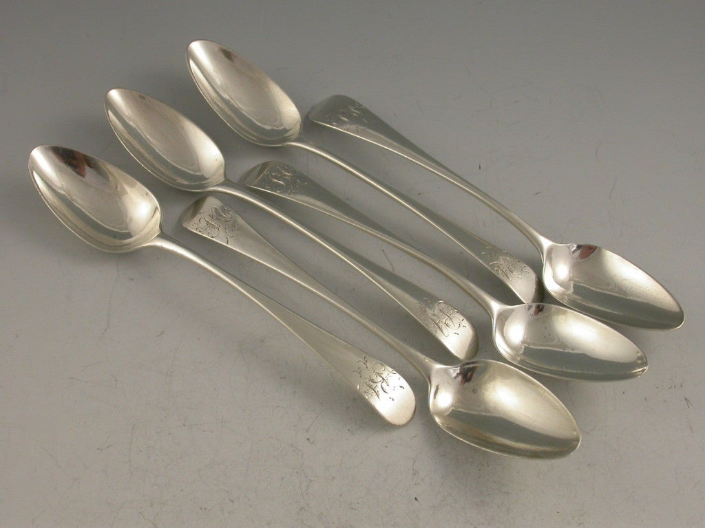 Set 6 George III Old English Pattern Teaspoons