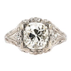 2.51 Carat Diamond Platinum Edwardian Engagement Ring Antique 2.51 Carat Diamond Platinum Edwardian Engagement Ring