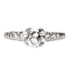 1.00 Carat Diamond Palladium Engagement Ring