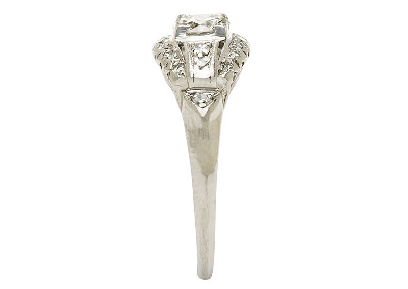 Women's Diamond Platinum Art Deco Engagement Ring