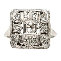 Antique Diamond Gold Art Deco Engagement Ring