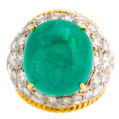 1960s Van Cleef & Arpels Emerald Cabochon Ring