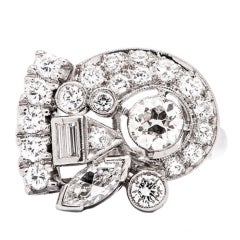 Platinum 1940s Ring set with a .53 carat Diamond