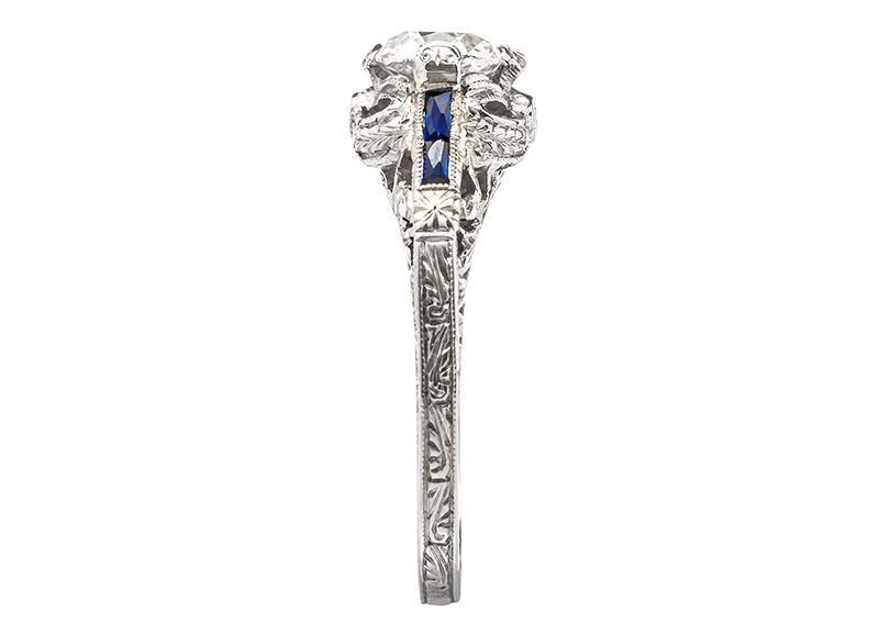 Women's Diamond Platinum Edwardian Engagement Ring