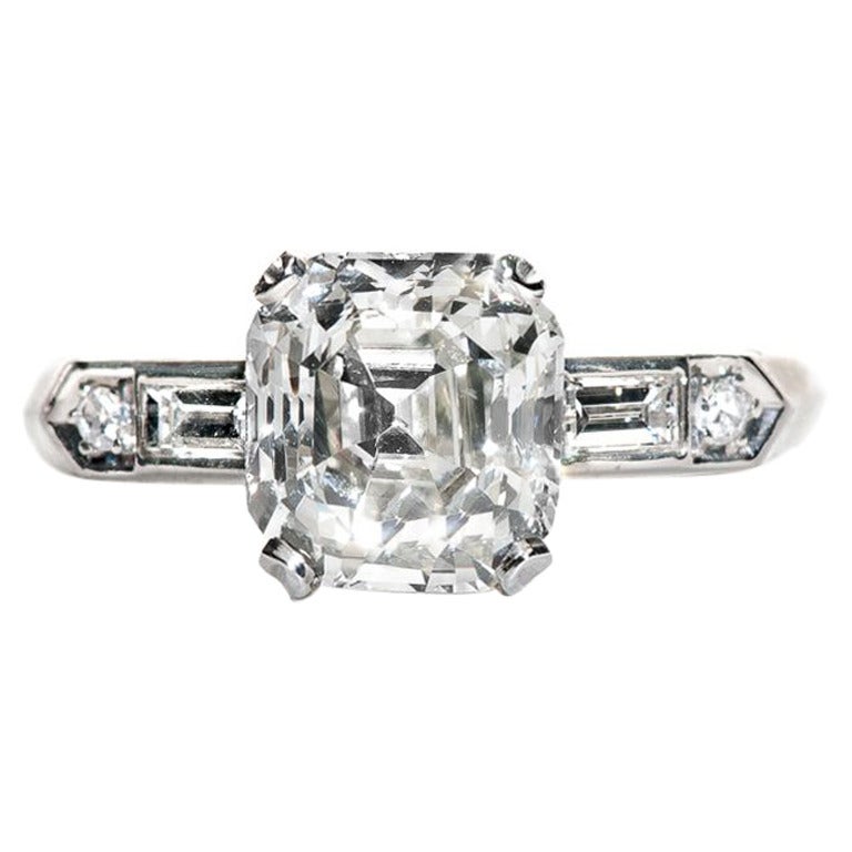 Asscher cut filigree engagement rings