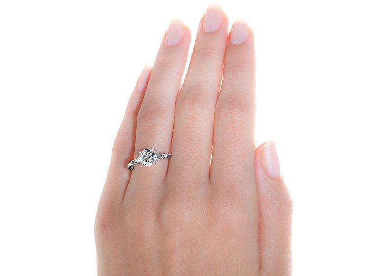 Diamond Platinum Single Stone Engagement Ring