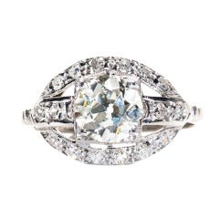 Diamond Platinum Art Deco Engagement Ring