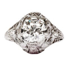 Edwardian Diamond Platinum Engagement Ring