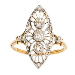 Vintage Gold Platinum Edwardian Engagement Ring