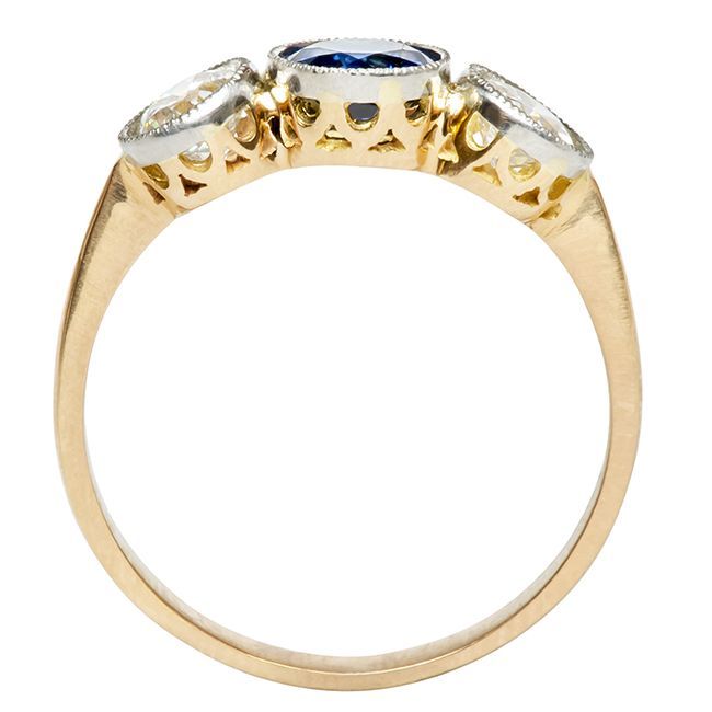 Women's Sapphire and Diamond Edwardian Engagement Ring