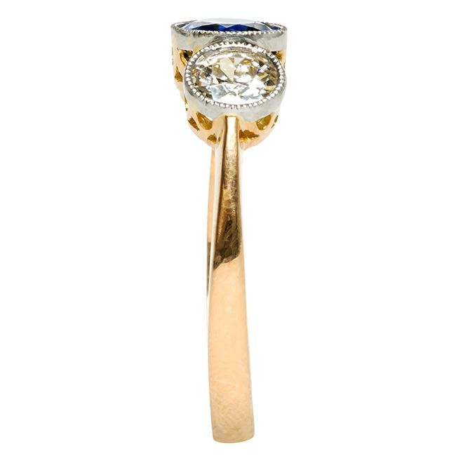Sapphire and Diamond Edwardian Engagement Ring 1