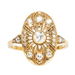 Trumpet & Horn Diamond Gold Engagement Ring
