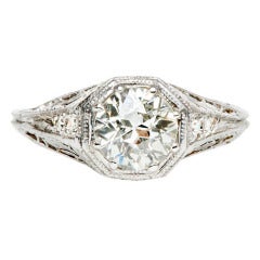 Vintage Diamond Platinum Edwardian Engagement Ring
