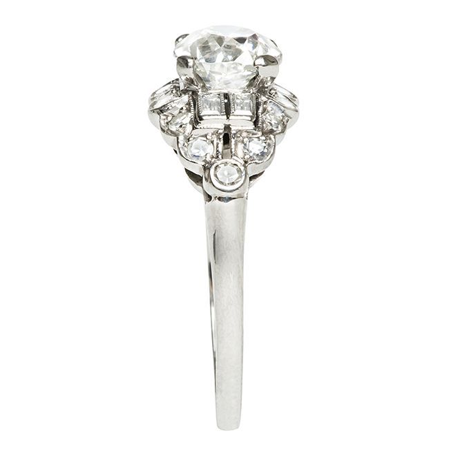 Women's Diamond Platinum Art Deco Engagement Ring