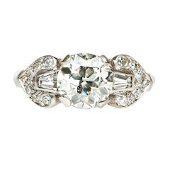 Diamond Platinum Art Deco Engagement Ring