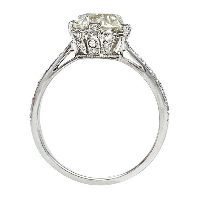 Women's 2.06 Carat Diamond Platinum Edwardian Engagement Ring