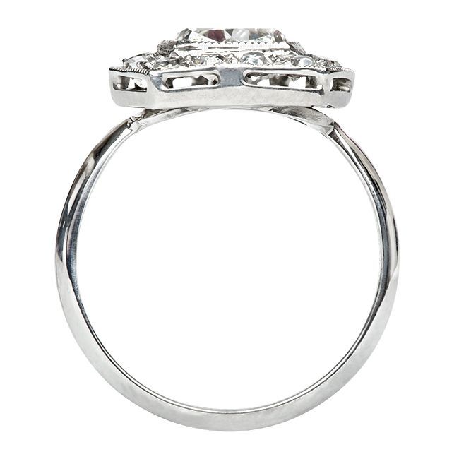 Stunning Triangular Diamond Platinum Art Deco Engagement Ring 1
