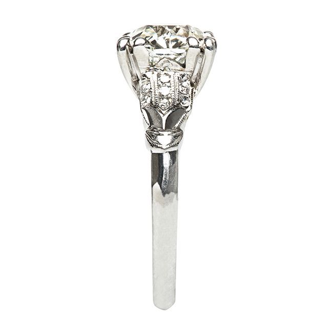 Women's 2.00 Carat Diamond Platinum Art Deco Engagement Ring