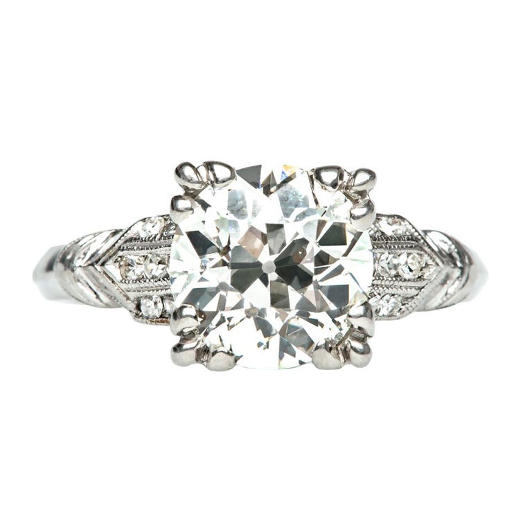 2.00 Carat Diamond Platinum Art Deco Engagement Ring