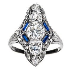 .95 Carat Diamond Platinum Edwardian Engagement Ring