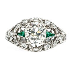 1.27 Carat Diamond Platinum Art Deco Engagement Ring