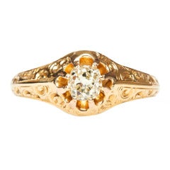 Antique Diamond Gold Victorian Engagement Ring