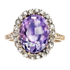 Amethyst & Diamond Victorian Engagement Ring