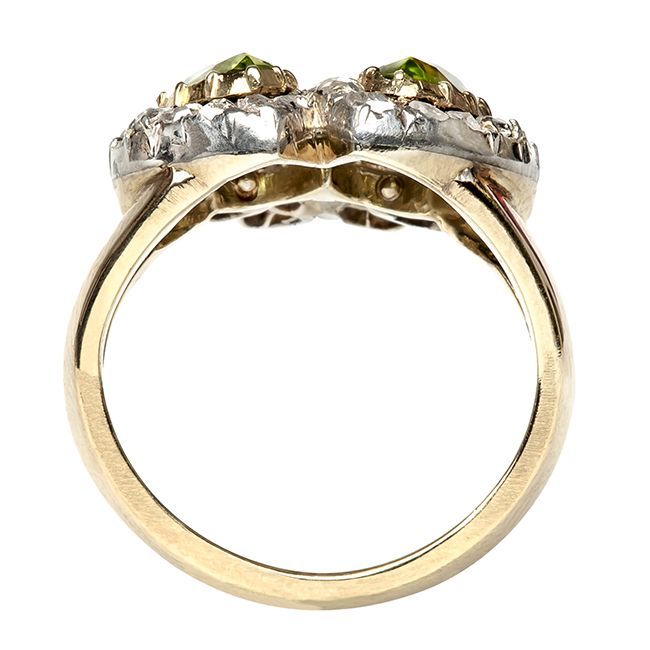 Peridot Diamond Victorian Engagement Ring 1