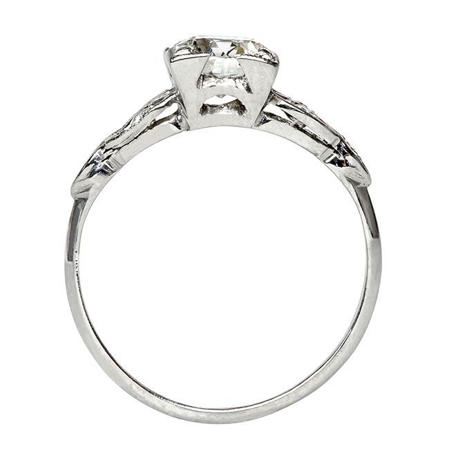 Women's .83 Carat Platinum Art Deco Engagement Ring