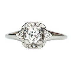 Antique Diamond Platinum Art Deco Engagement Ring