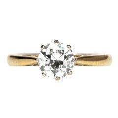 .87 Carat Diamond Gold Victorian Engagement Ring
