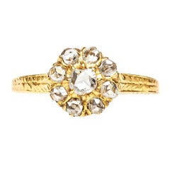 Rose Cut Diamond Victorian Engagement Ring