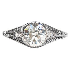 1.23 Carat Diamond Gold Edwardian Engagement Ring