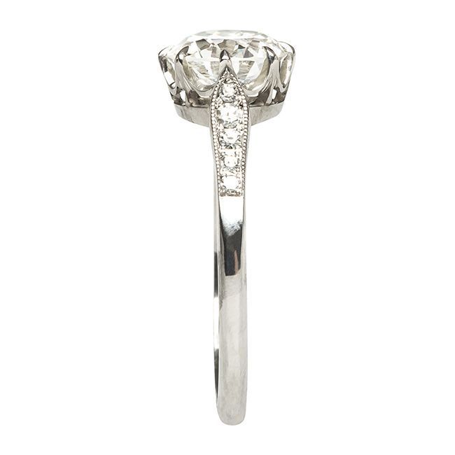 Women's 1.34 Carat Diamond Platinum Engagement Ring by Trumpet & Horn