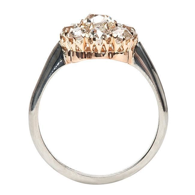 Women's Diamond Cluster Victorian Engagement Ring