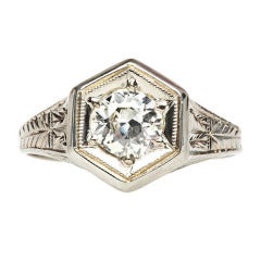 Vintage Diamond Gold Edwardian Engagement Ring