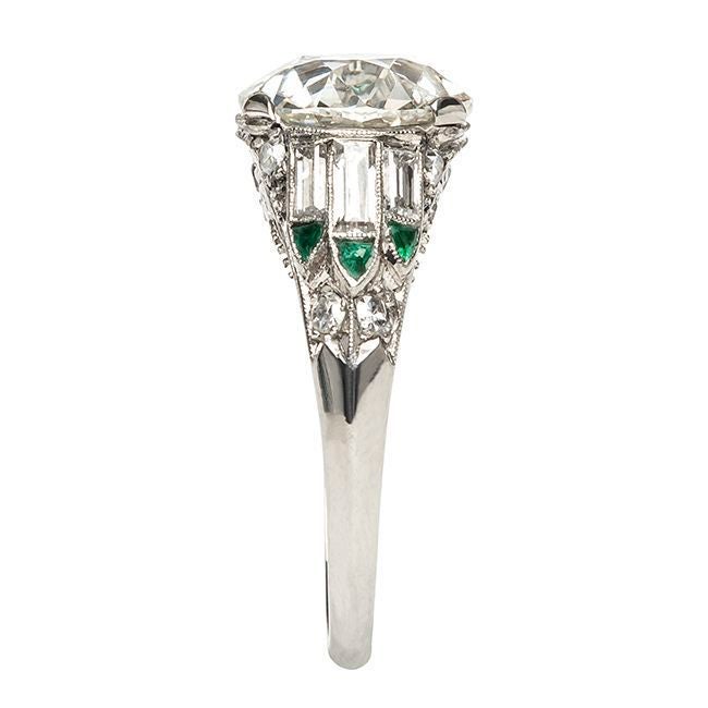 2.85 Carat Diamond Platinum Art Deco Engagement Ring 1